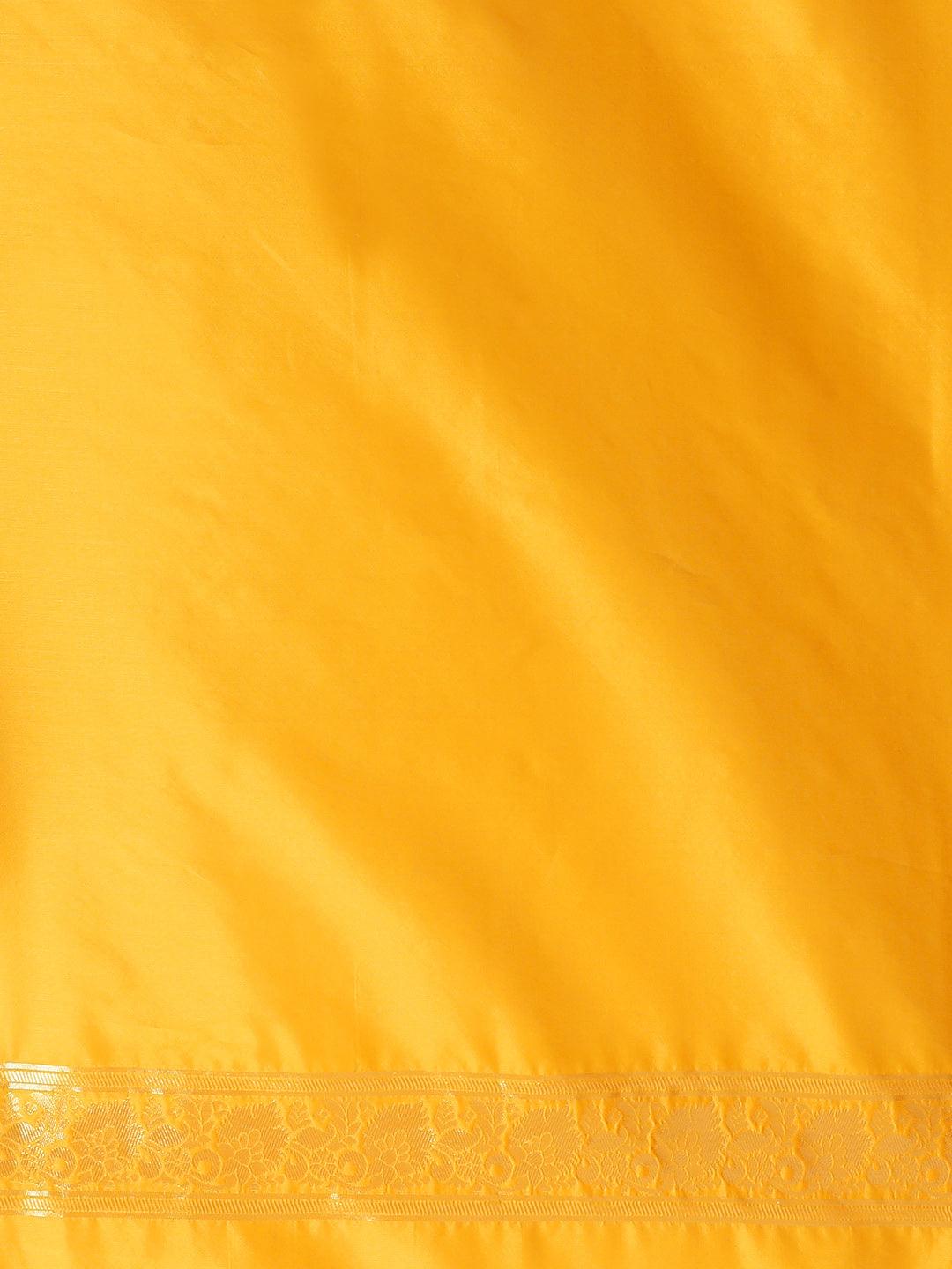 Yellow Woven Design Silk Saree