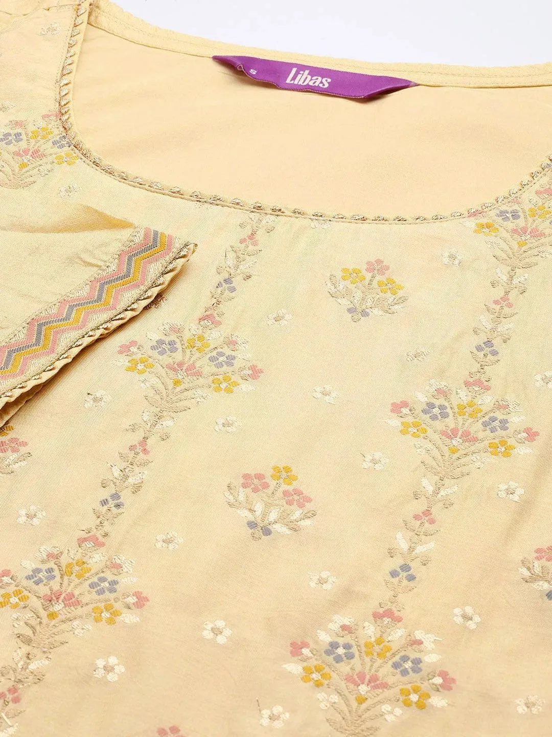 Yellow Woven Design Silk Suit Set - Libas