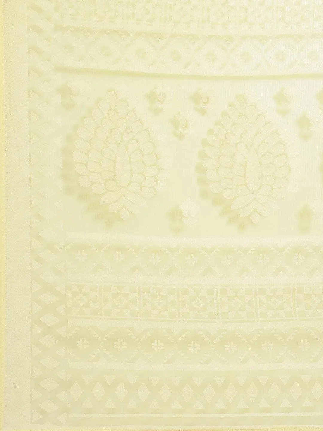 Yellow Woven Design Tissue Saree - Libas 