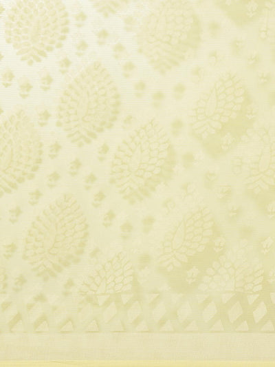 Yellow Woven Design Tissue Saree - Libas