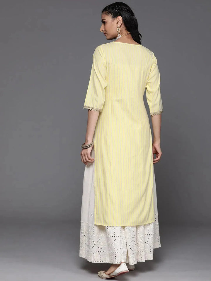 Yellow Yoke Design Cotton Silk Kurta - Libas