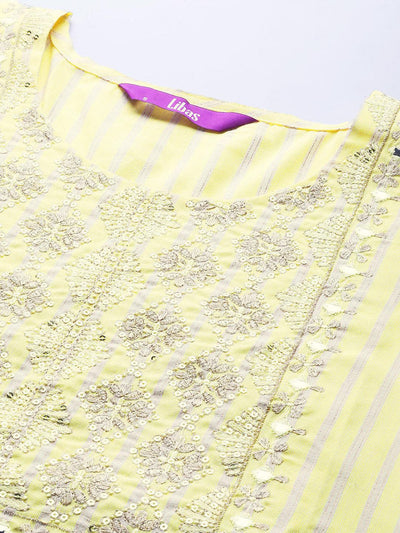 Yellow Yoke Design Cotton Silk Kurta - Libas