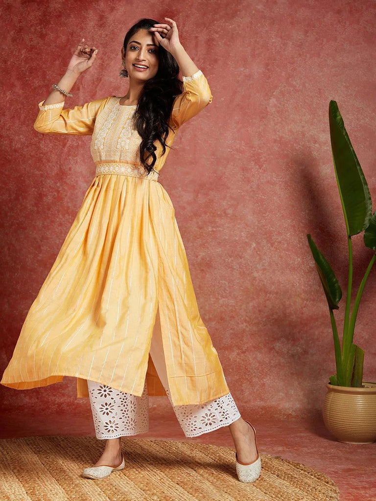 Designs of a line kurtis sales