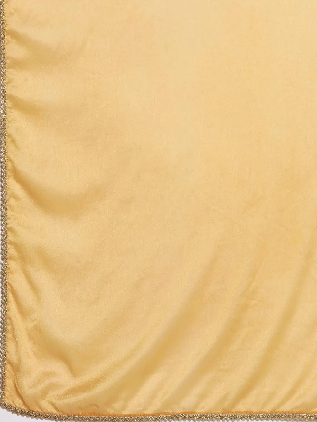 Yellow Yoke Design Silk Blend Straight Suit Set With Trousers - Libas 