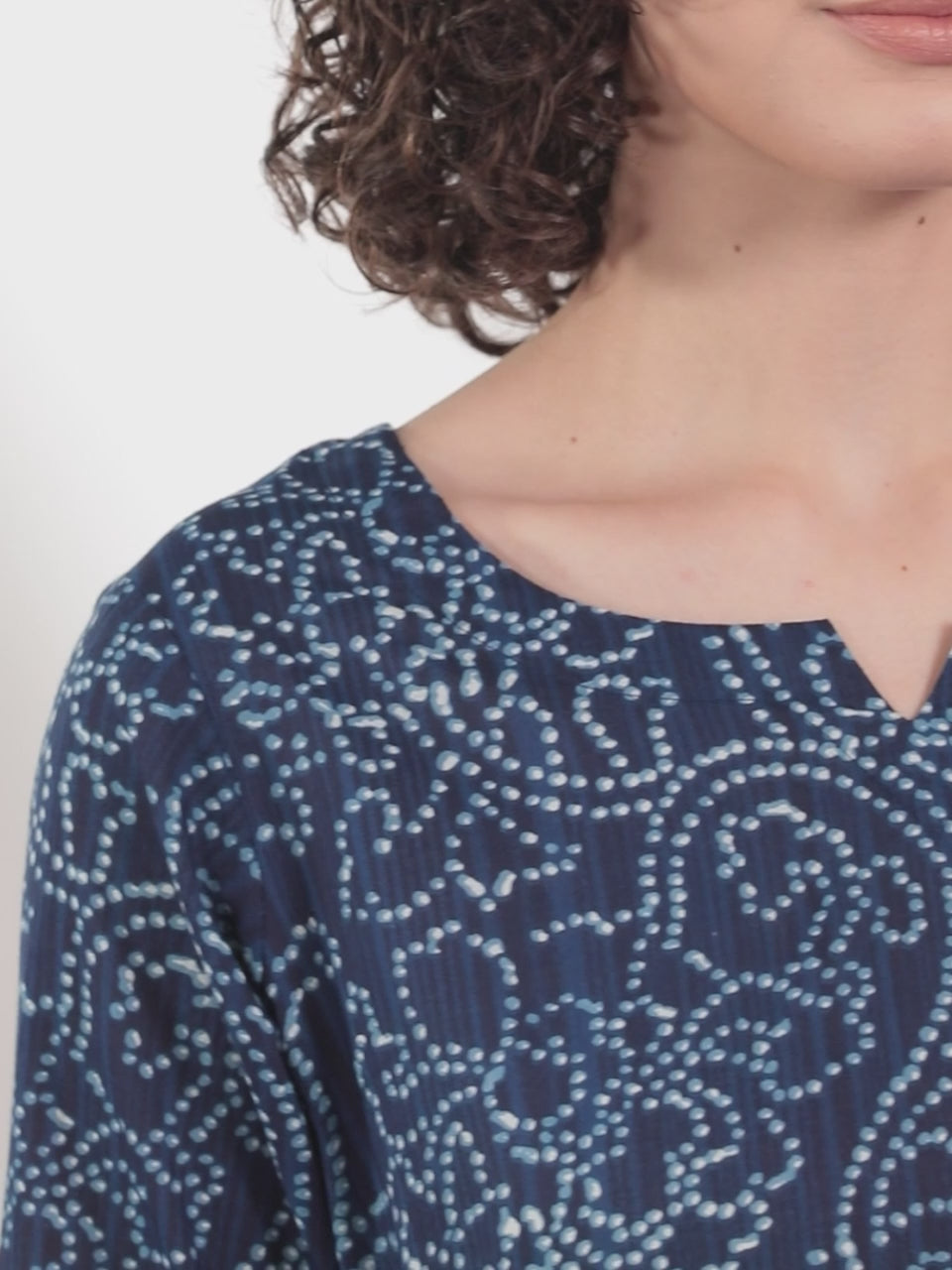  Blue Printed Cotton Night Suit 