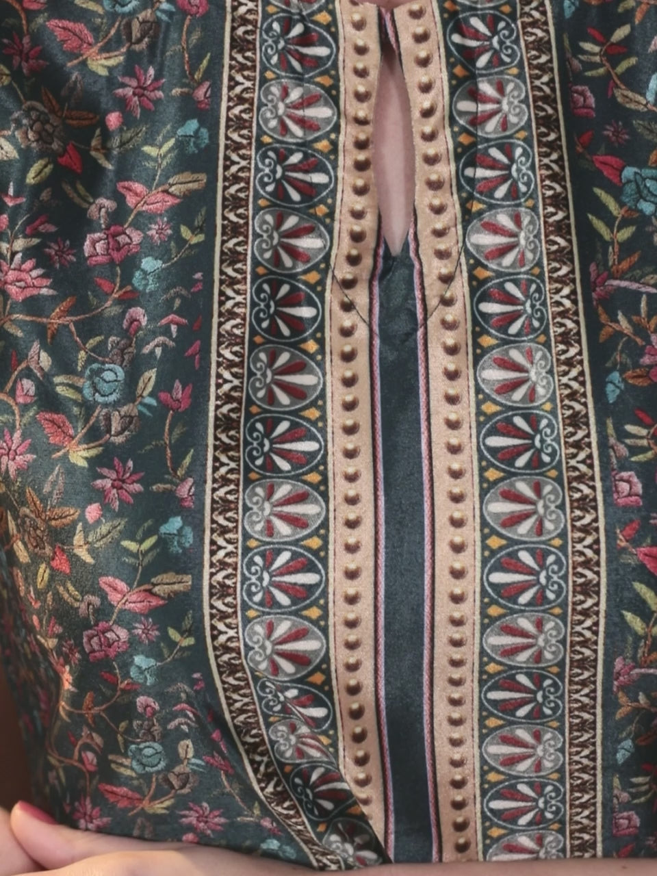  Multicoloured Printed Velvet Straight Kurta With Dupatta 