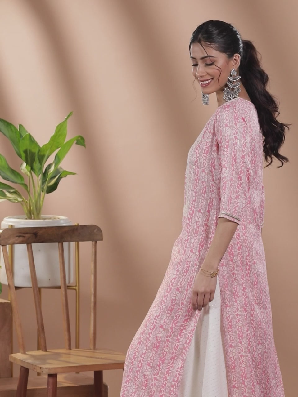  Pink Yoke Design Rayon Kurta 