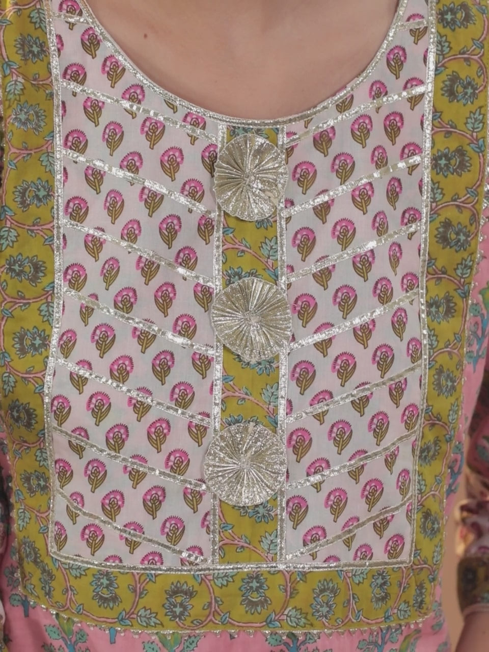  Pink Yoke Design Cotton Kurta 