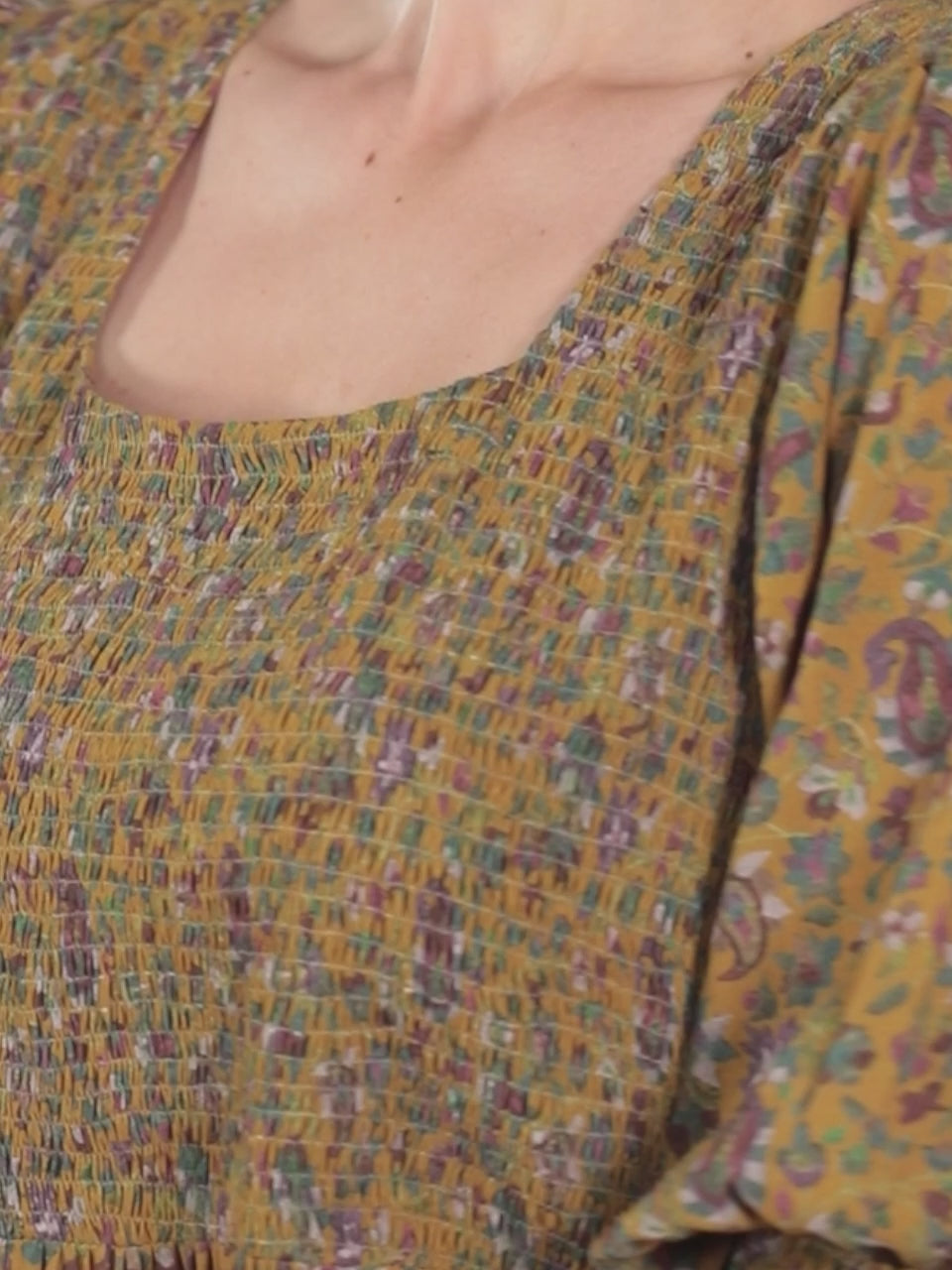  Yellow Printed Georgette Dress 