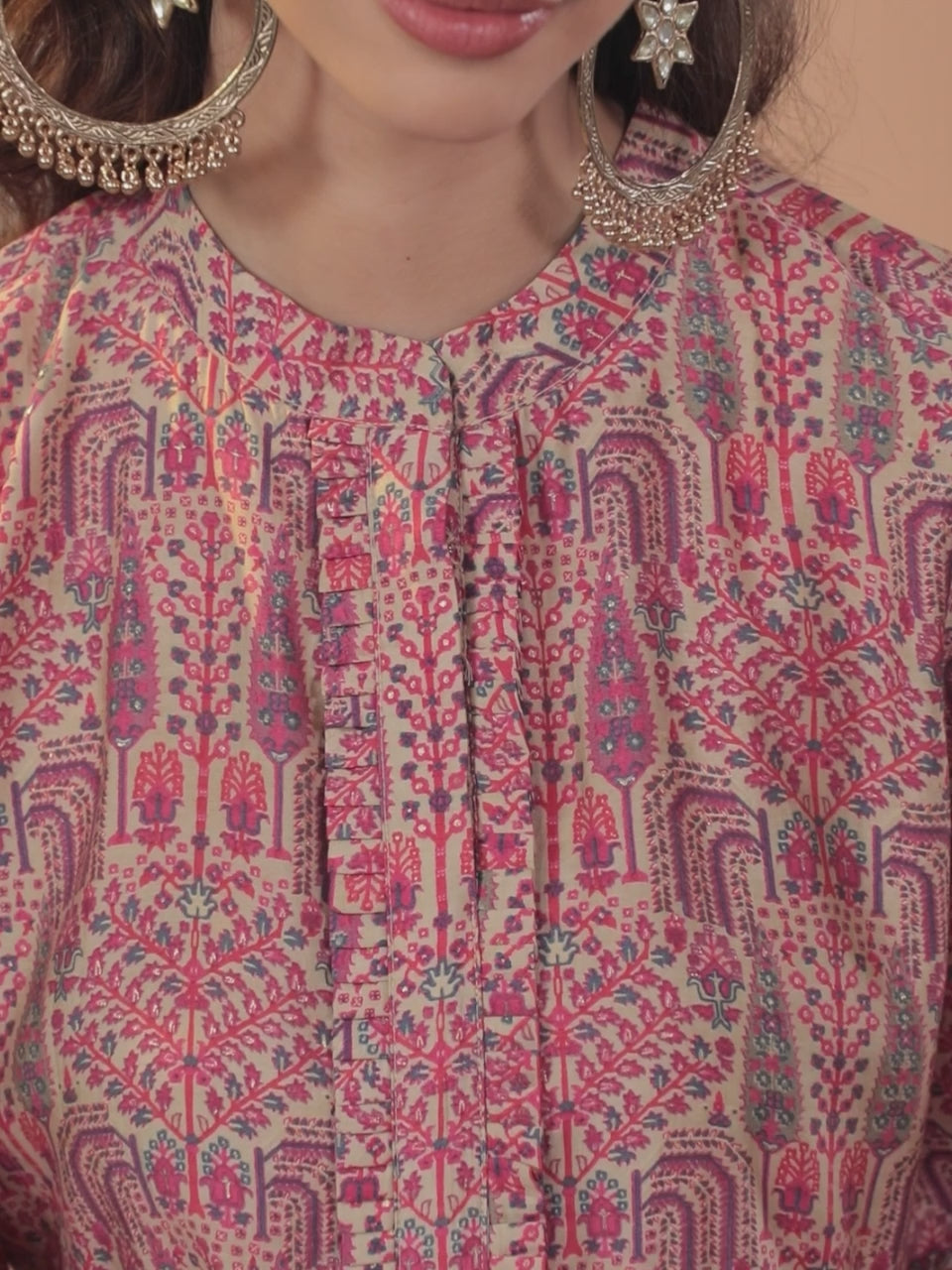 Multi Printed Silk Blend Kurti 