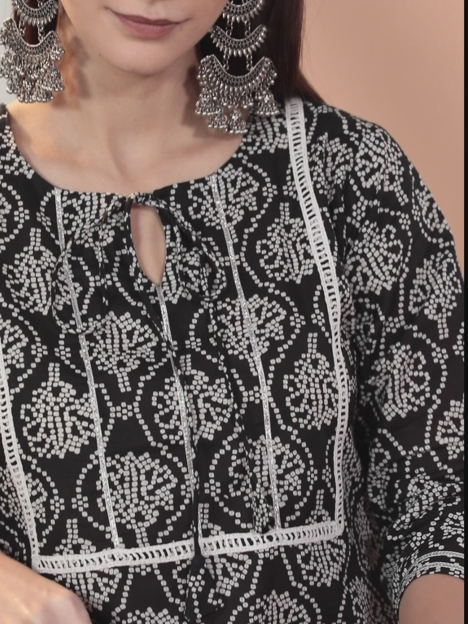  Black Yoke Design Cotton Straight Kurta 
