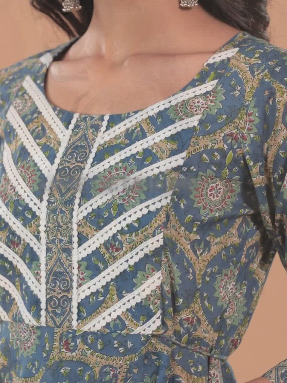  Blue Printed Cotton Dress 