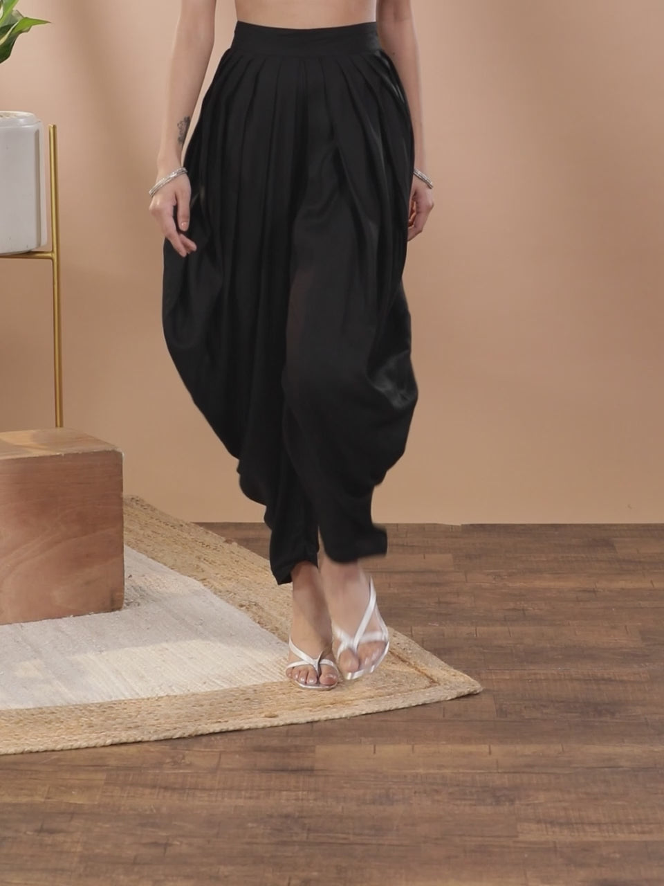  Black Solid Rayon Salwar Pants 