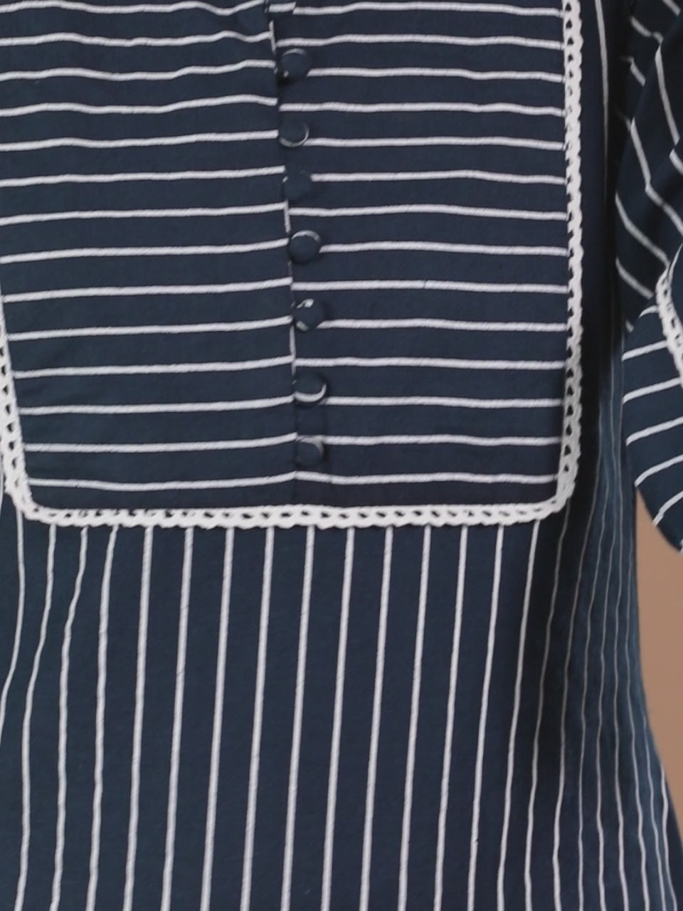  Blue Striped Cotton Dress 