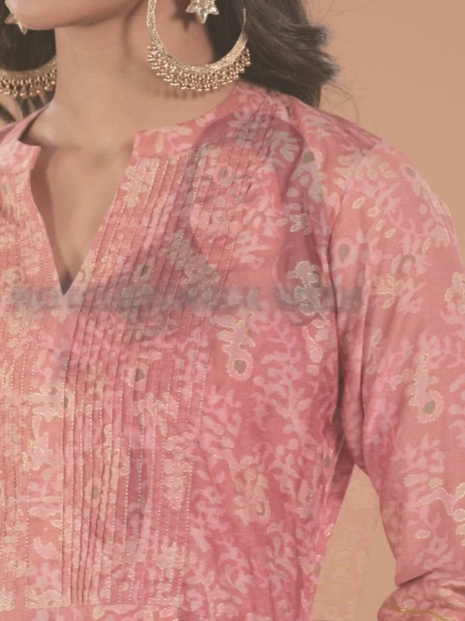  Pink Printed Silk Dress 