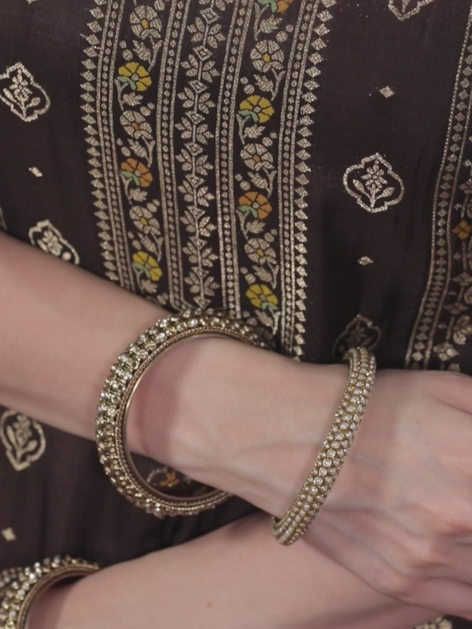  Brown Self Design Silk Straight Kurta With Dupatta 