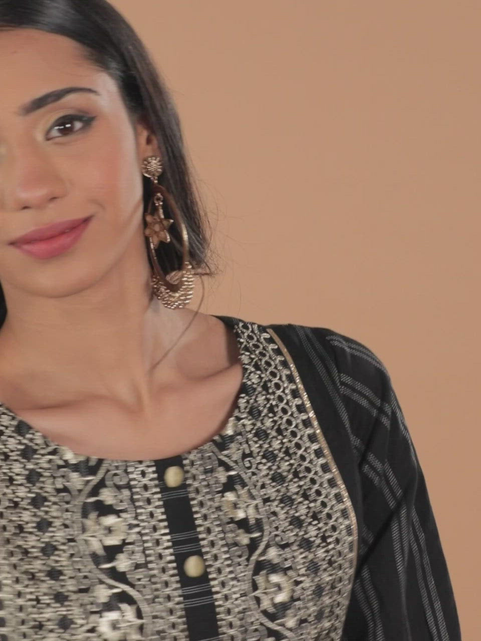  Black Embroidered Cotton Dress 