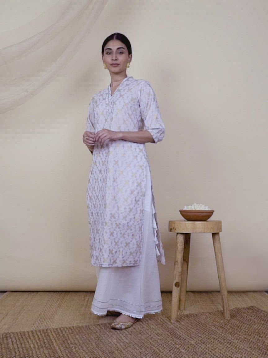  Pink Printed Cotton Kurta 