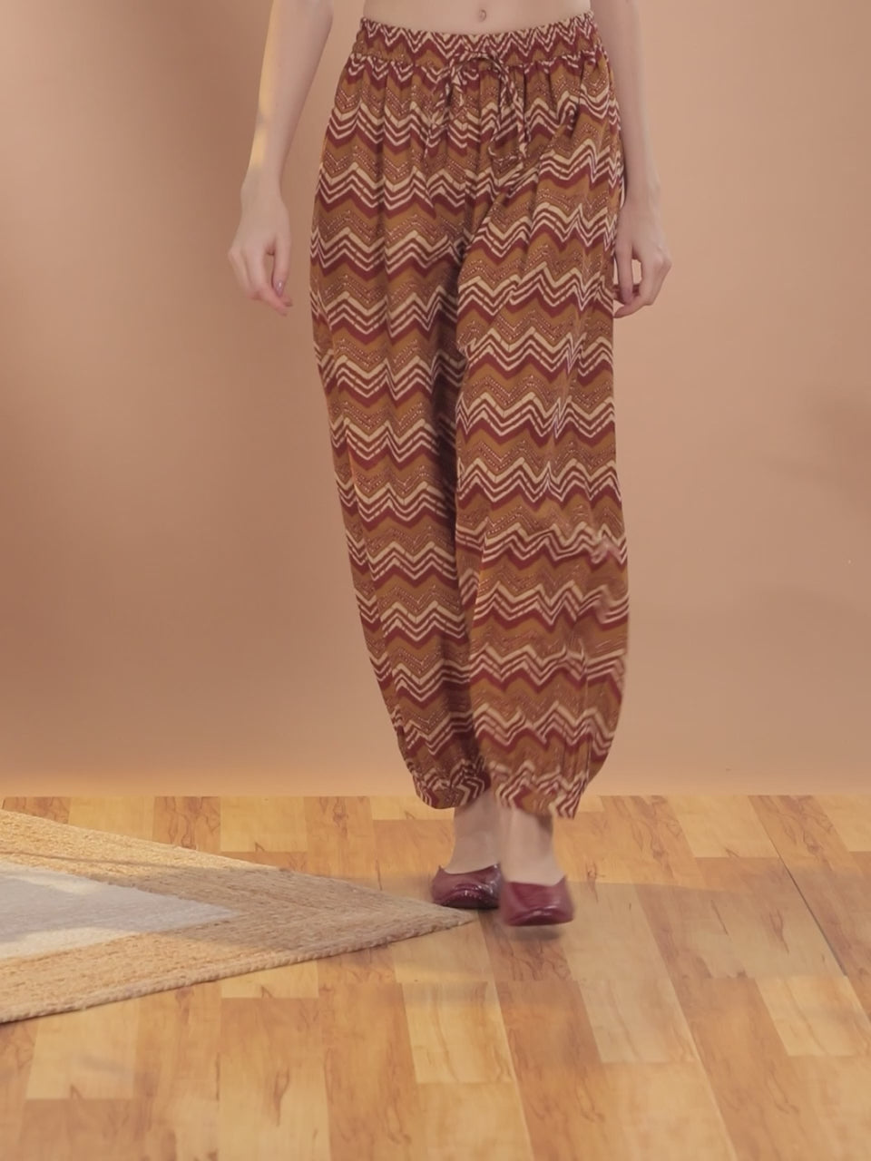  Mustard Printed Cotton Salwar Pants 