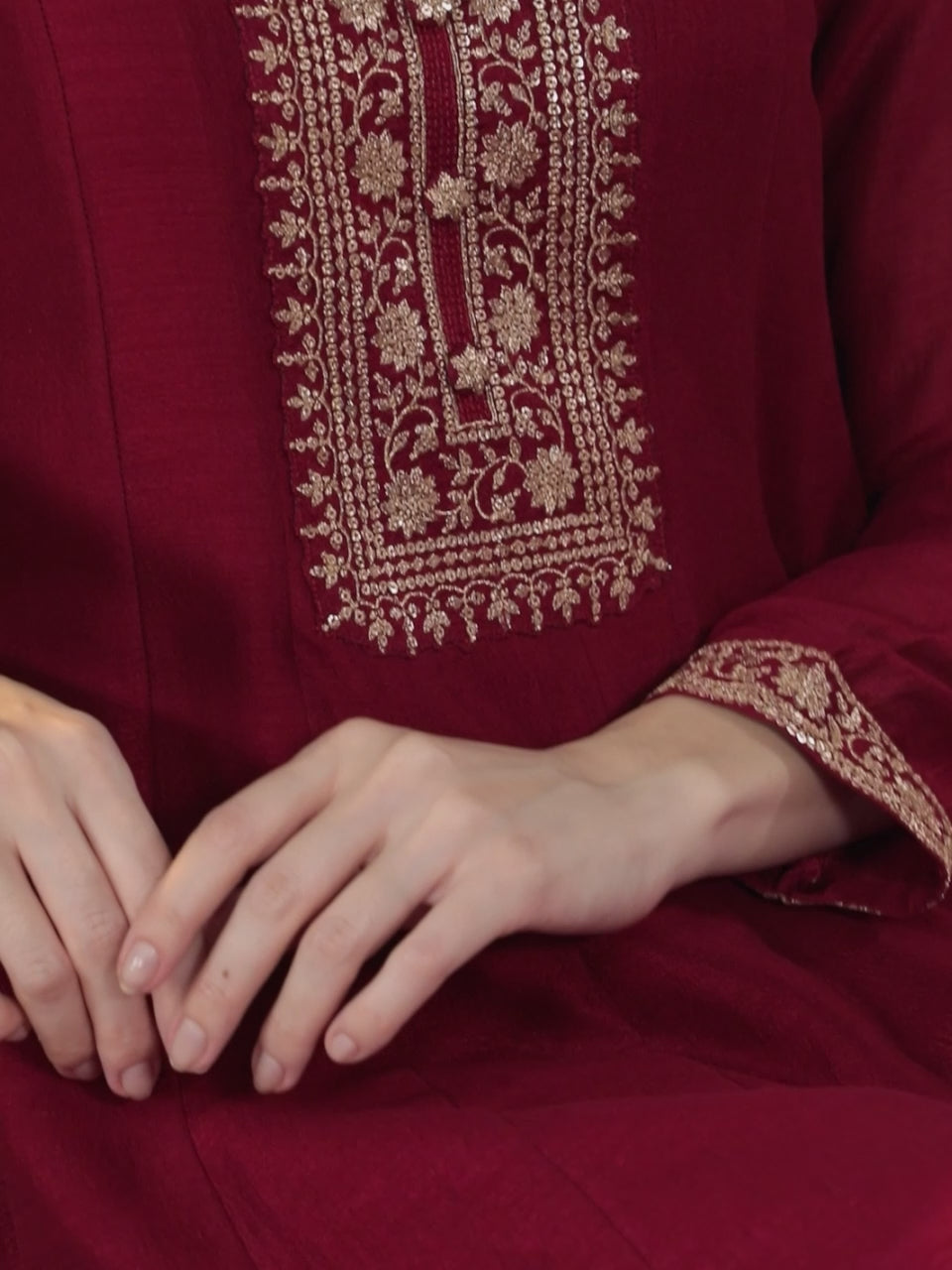  Pink Yoke Design Silk Blend Anarkali Kurta With Churidar & Dupatta 