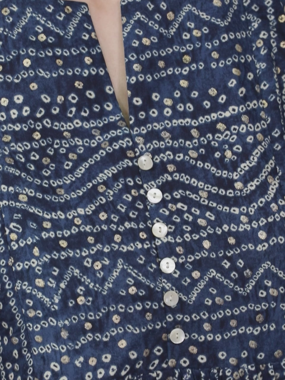  Navy Blue Printed Viscose Rayon Kurti 