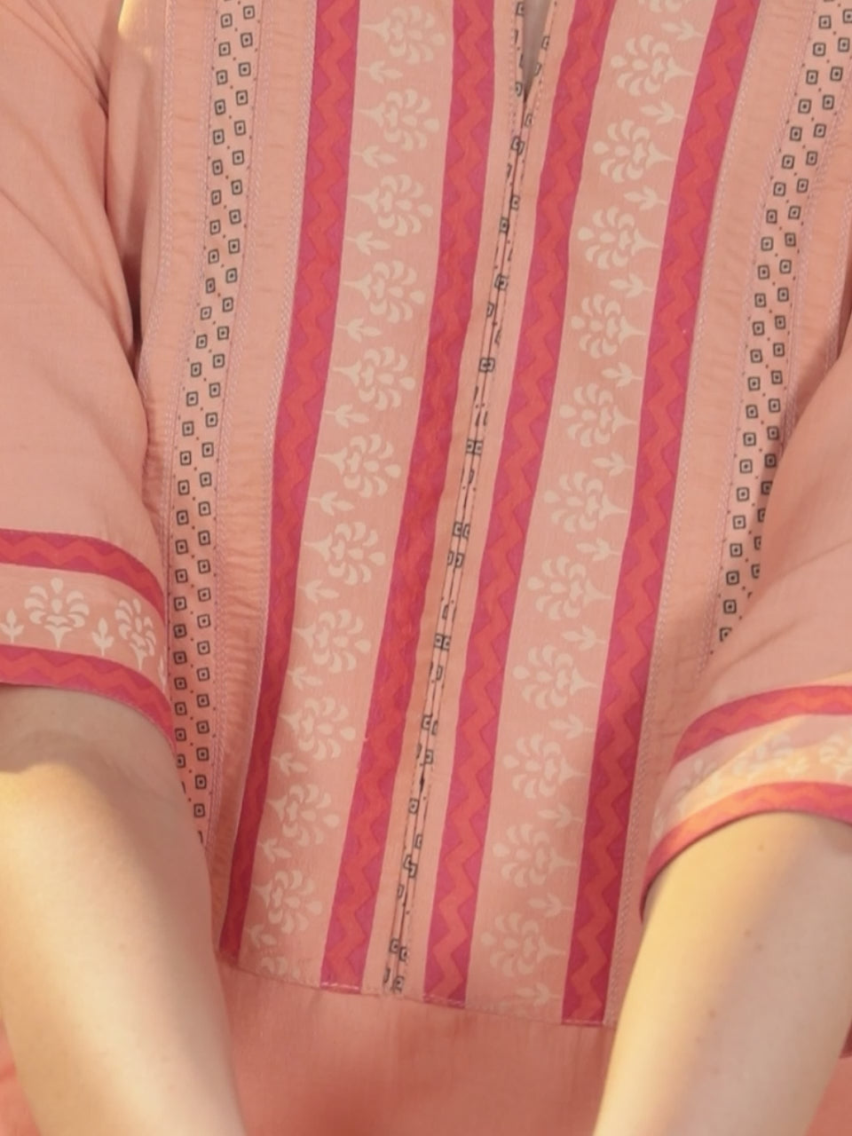  Pink Yoke Design Silk Blend Straight Kurta With Dupatta 