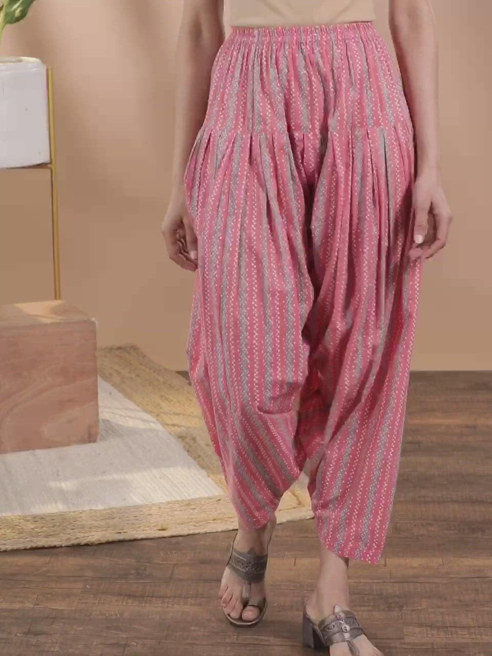  Pink Printed Cotton Salwar 