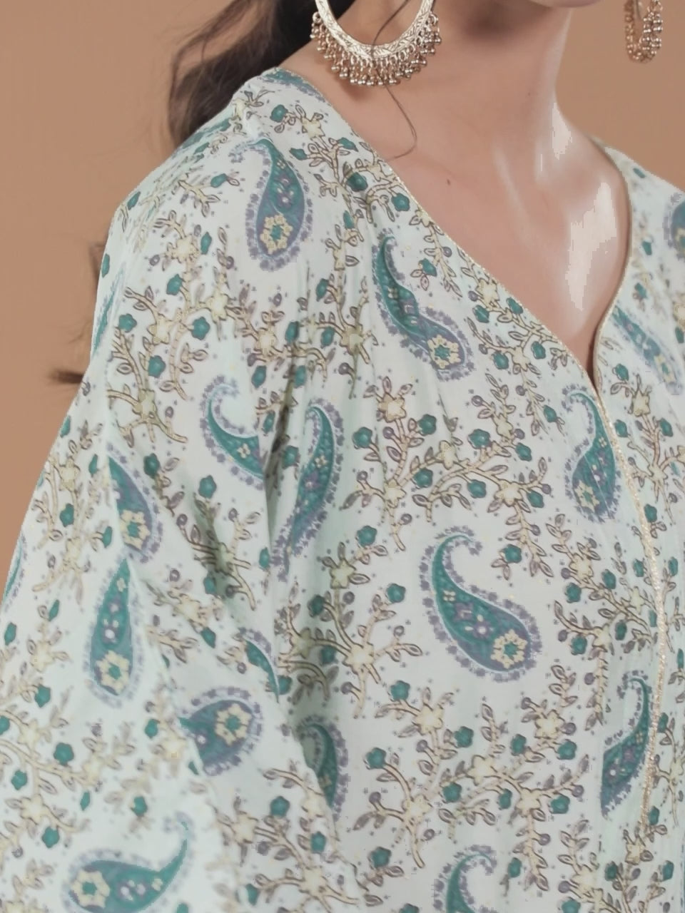  Blue Printed Silk Dress 