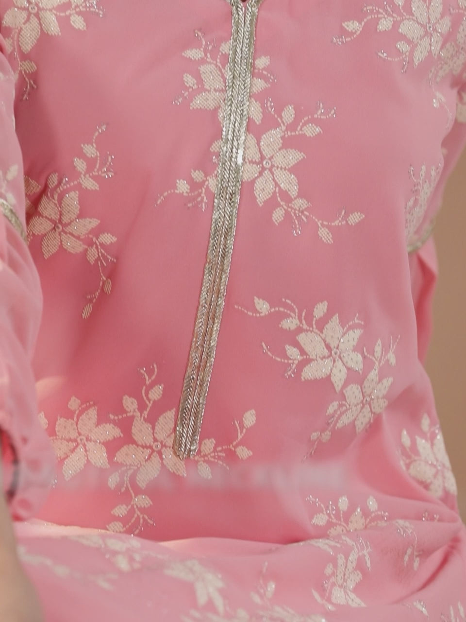  Pink Printed Georgette Kurta 
