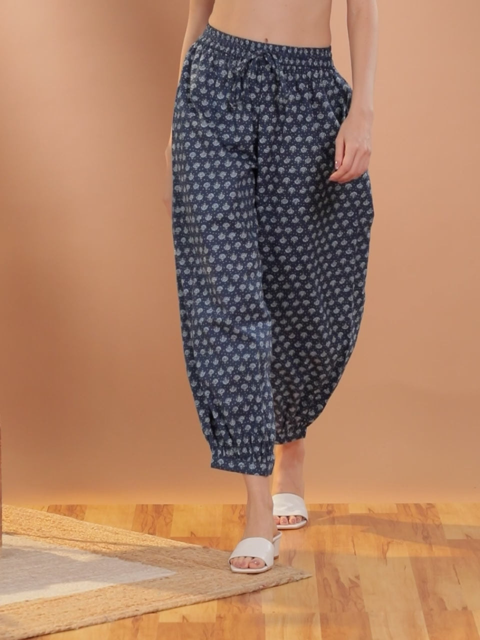  Blue Printed Cotton Salwar Pants 