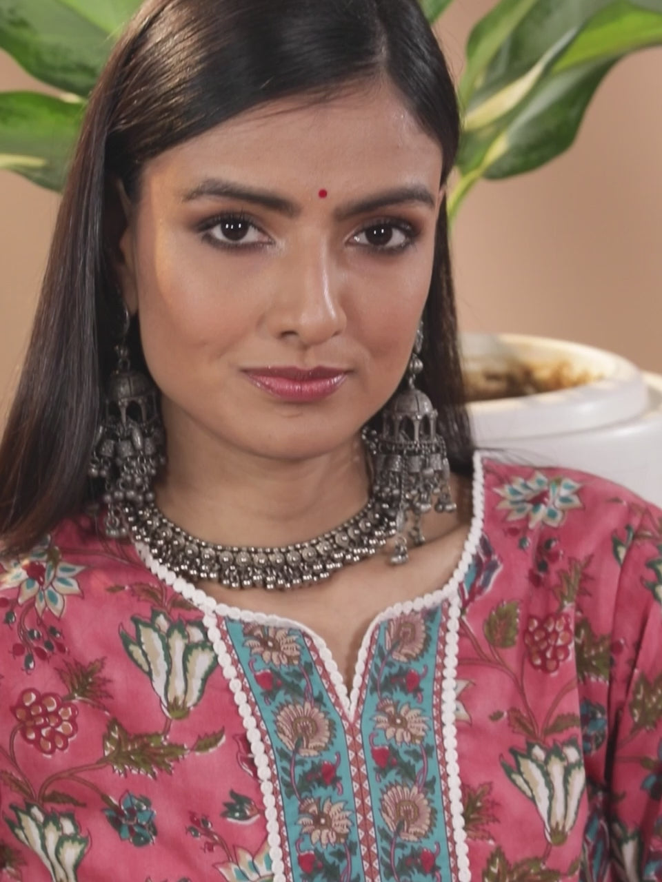  Coral Printed Cotton Kurta 