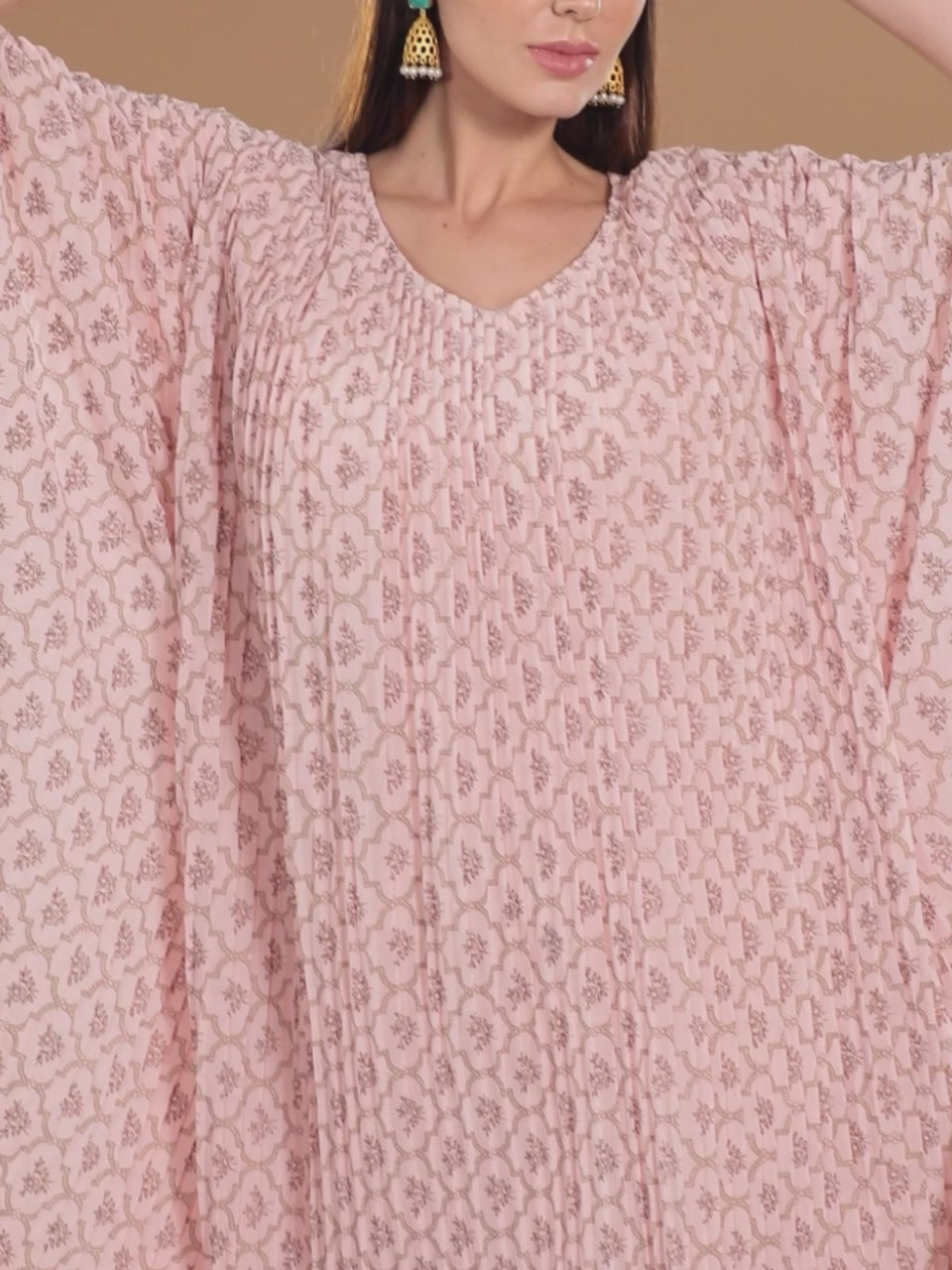  Pink Printed Georgette Dress 