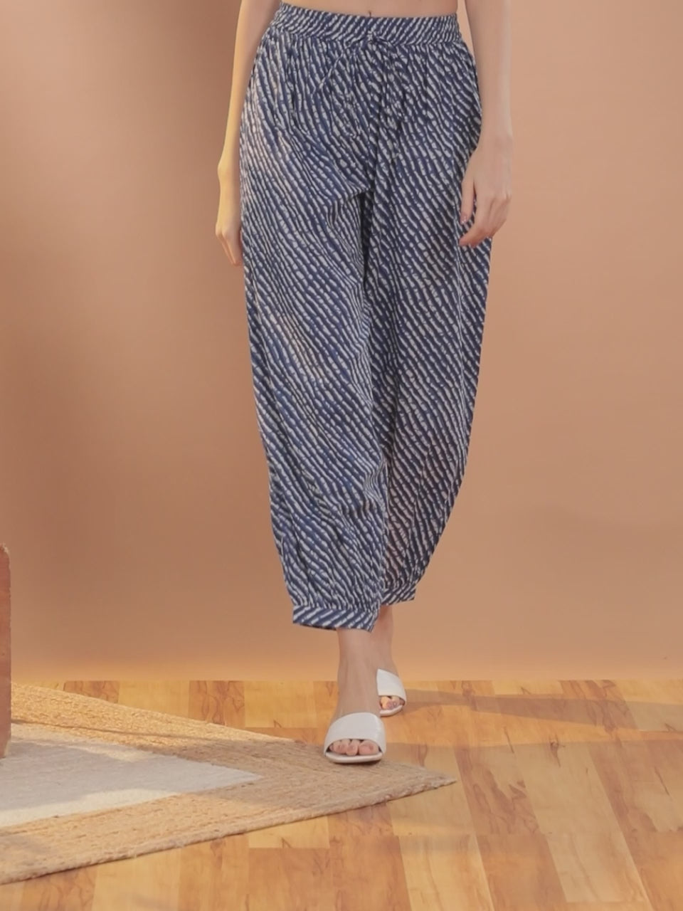  Blue Printed Cotton Salwar Pants 