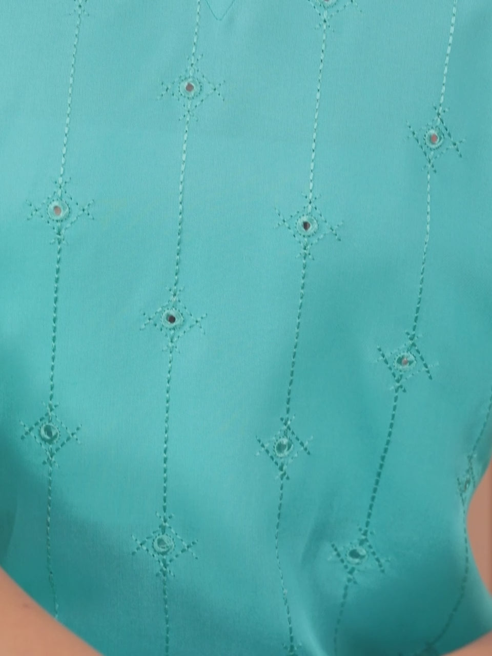 Turquoise Blue Embroidered Rayon Kurta